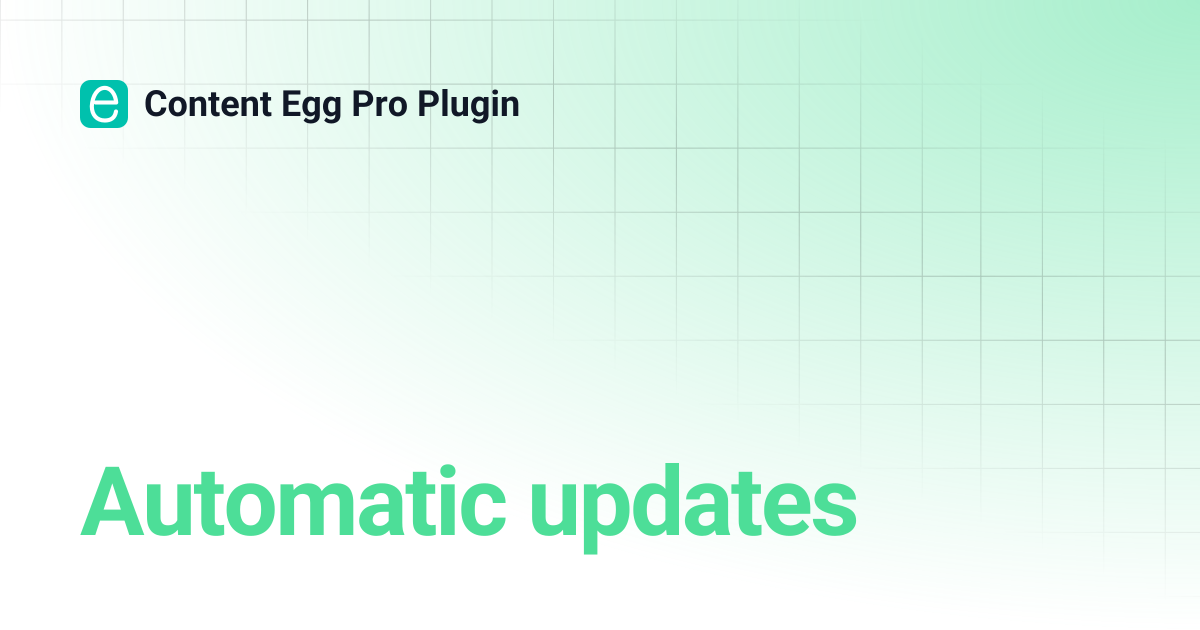 Automatic updates | Content Egg Pro Plugin
