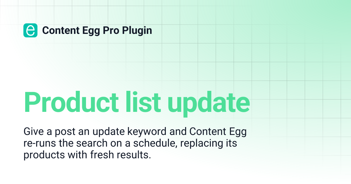 Product list update | Content Egg Pro Plugin