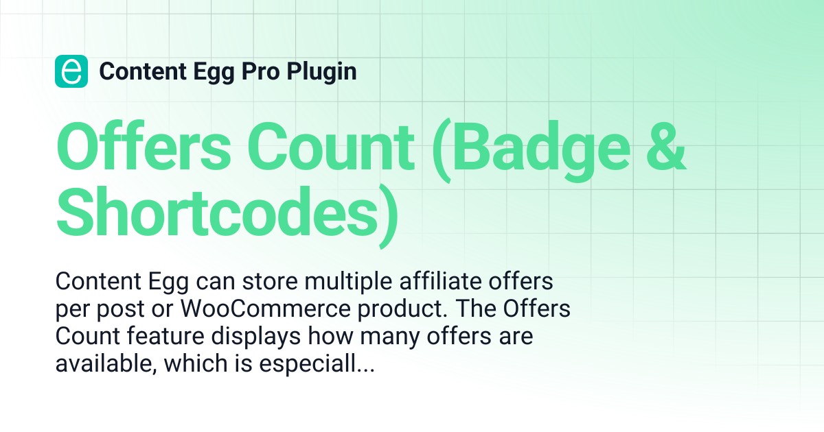 Offers Count (Badge & Shortcodes) | Content Egg Pro Plugin